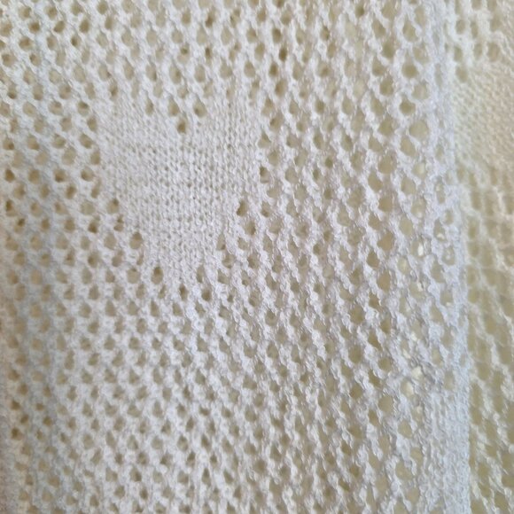 Pol Womens Heart Pull Over Split Back Knit Hoodie Cropped Hoodie White Small Top - Picture 12 of 13